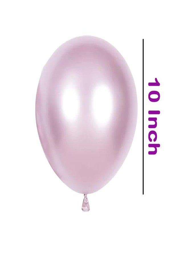 Juzfun Chrome Balloons for Birthday Wedding Anniversary Metallic Pink Party Decoration Pack of 20 Pcs - Image 3